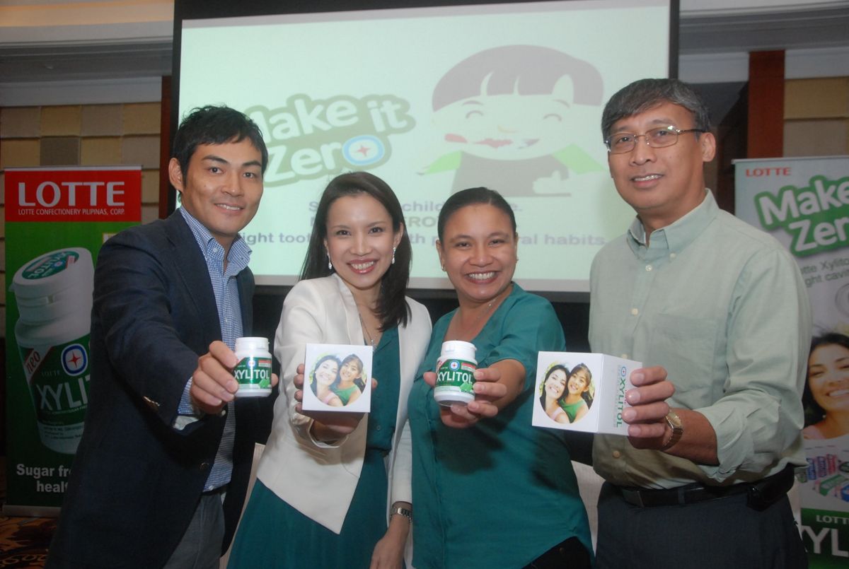Soi Kitaguchi GM of Lotte Confectionery Pilipinas Corp, Dr. Fina Lopez, Therese Reyes of Lotte and Dr. Angelo Fernandez