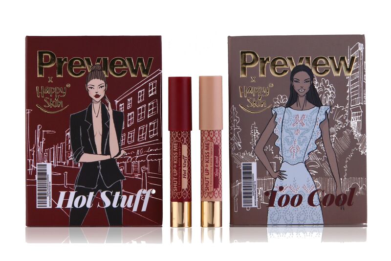 Preview X Happy Skin Shut Up & Kiss Me Lippies