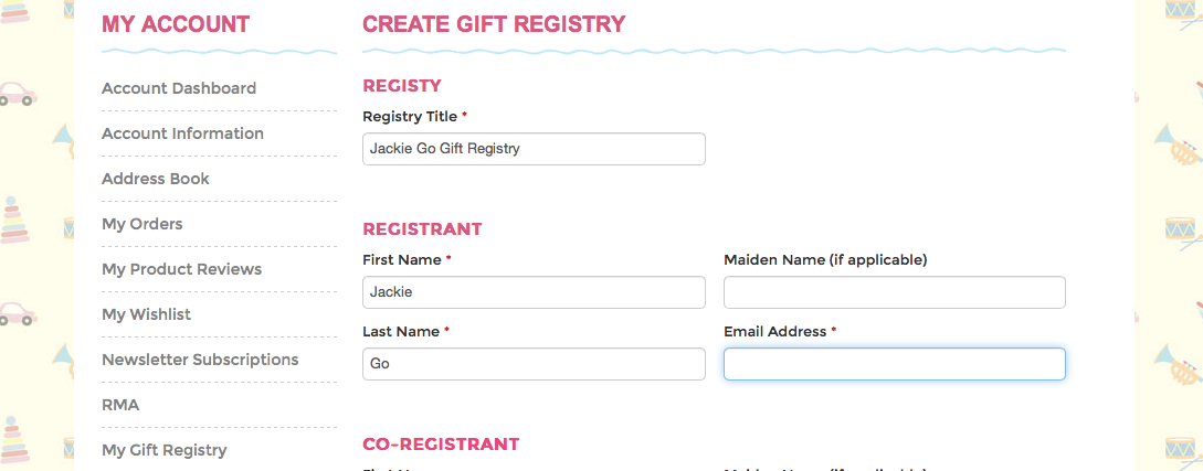 Cudsly Gift Registry